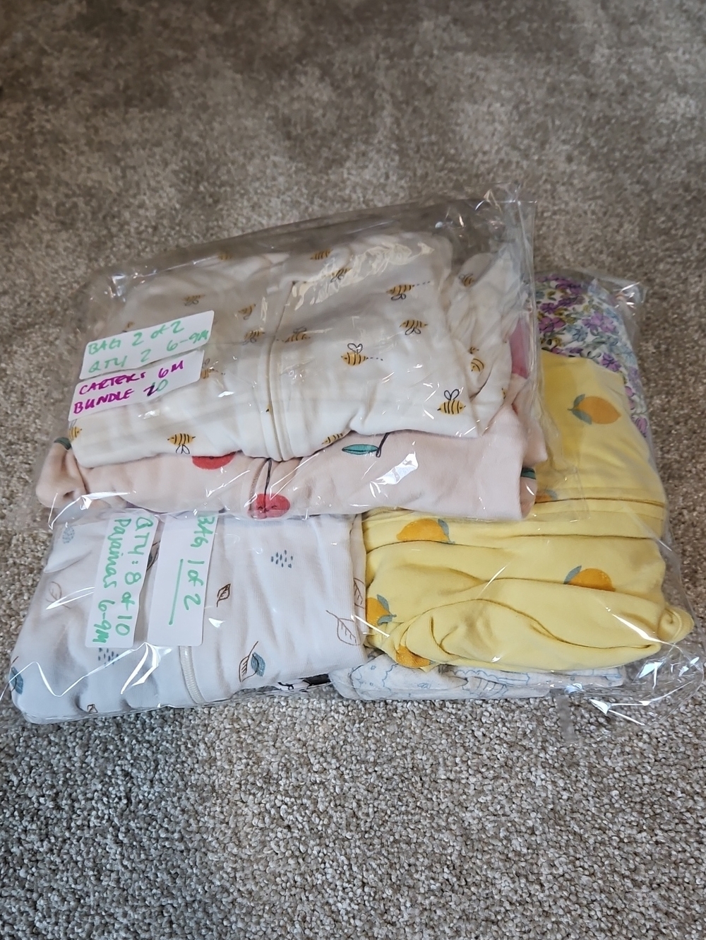 Carters (9) & Wonder Nation (1) BUNDLE OF 10 PAJAMAS 6-9M - Picture 13 of 13